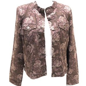 NWT Bandolino Floral Denim Jacket Size M